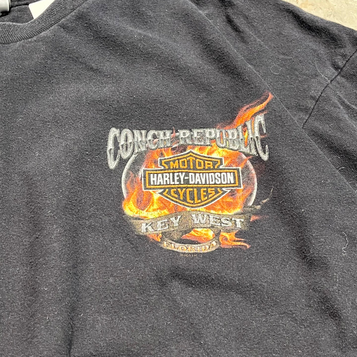 古着 Harley-Davidson/ハーレー ダビッドソン フロリダ州 キー･ウェスト コンク共和国 プリントTシャツ サイズXXL