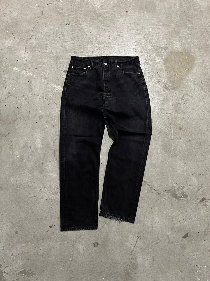 #MA15 古着 99's Levi's/リーバイス/Black Denim Pants/ブラックデニムパンツ/501/MADE IN U.S.A/実寸34×30