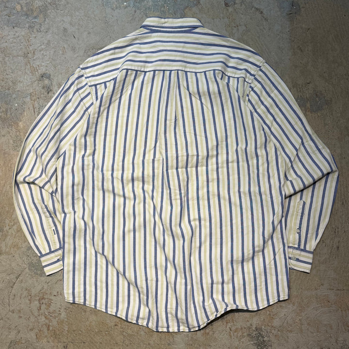 古着 Eddie Bauer/エディー･バウアー/ ボタンダウン長袖シャツ/ストライプ柄/サイズL