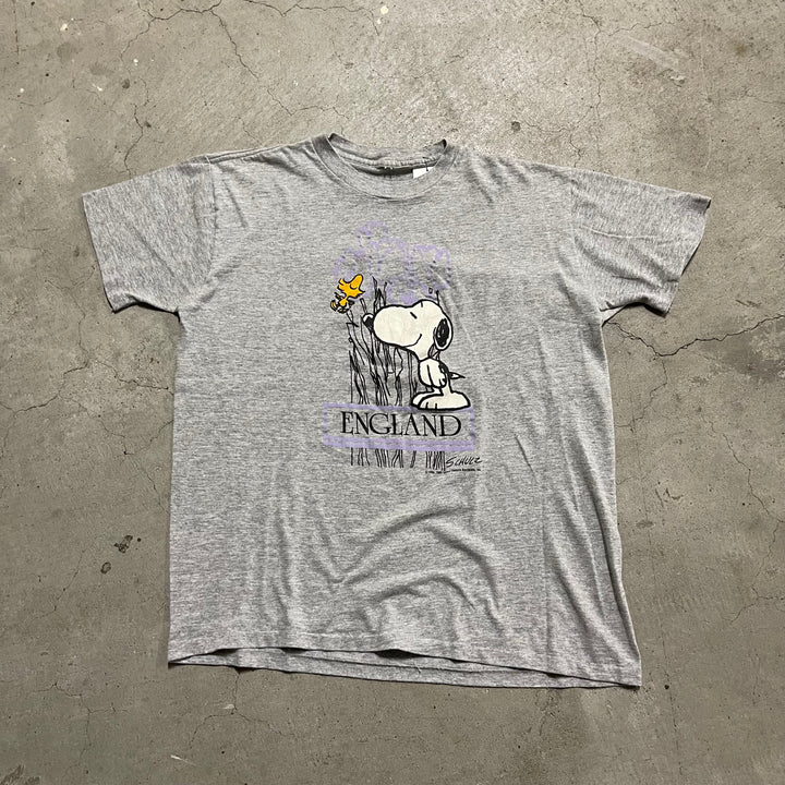 古着 PEANUTS/スヌーピー/イングランド/ヴィンテージ シングルステッチ プリントTシャツ/サイズL相当