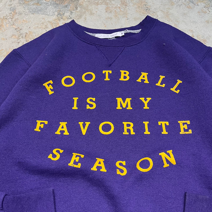 #4094 古着 Unknow/Crew neck Print Sweat/クルーネックプリントスウェット/FOOTBALL IS MY FAVORITE SEASON/サイズM