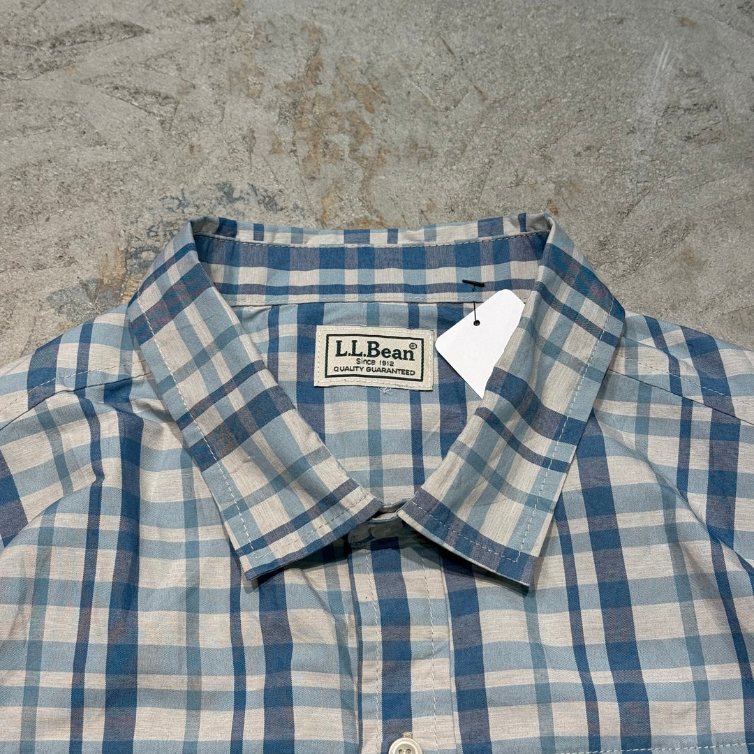 Used clothing L.L.Bean/ Short sleeve shirt/ Checkered pattern/ Equivalent to size XL