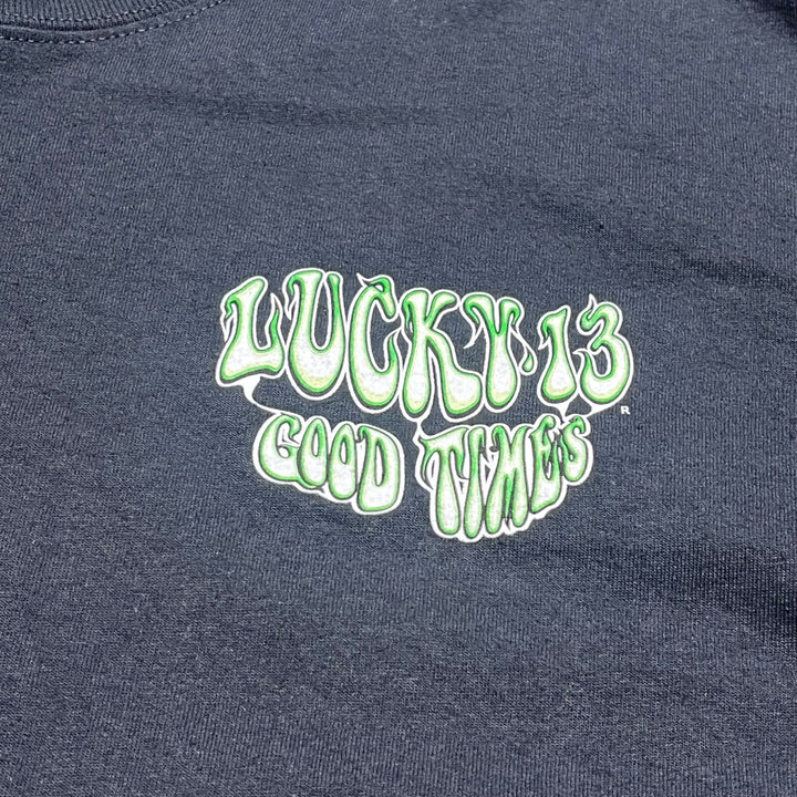 古着 LUCKY 13 GOOD TIMES/THE GRASS HOPPER/バイク/プリント Tシャツ/サイズXL