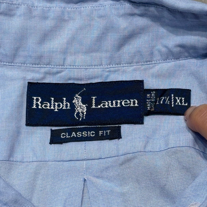 古着 POLO by Ralph Lauren/ ラルフ ローレン/ ボタンダウン長袖シャツ/ 無地/ サイズXL