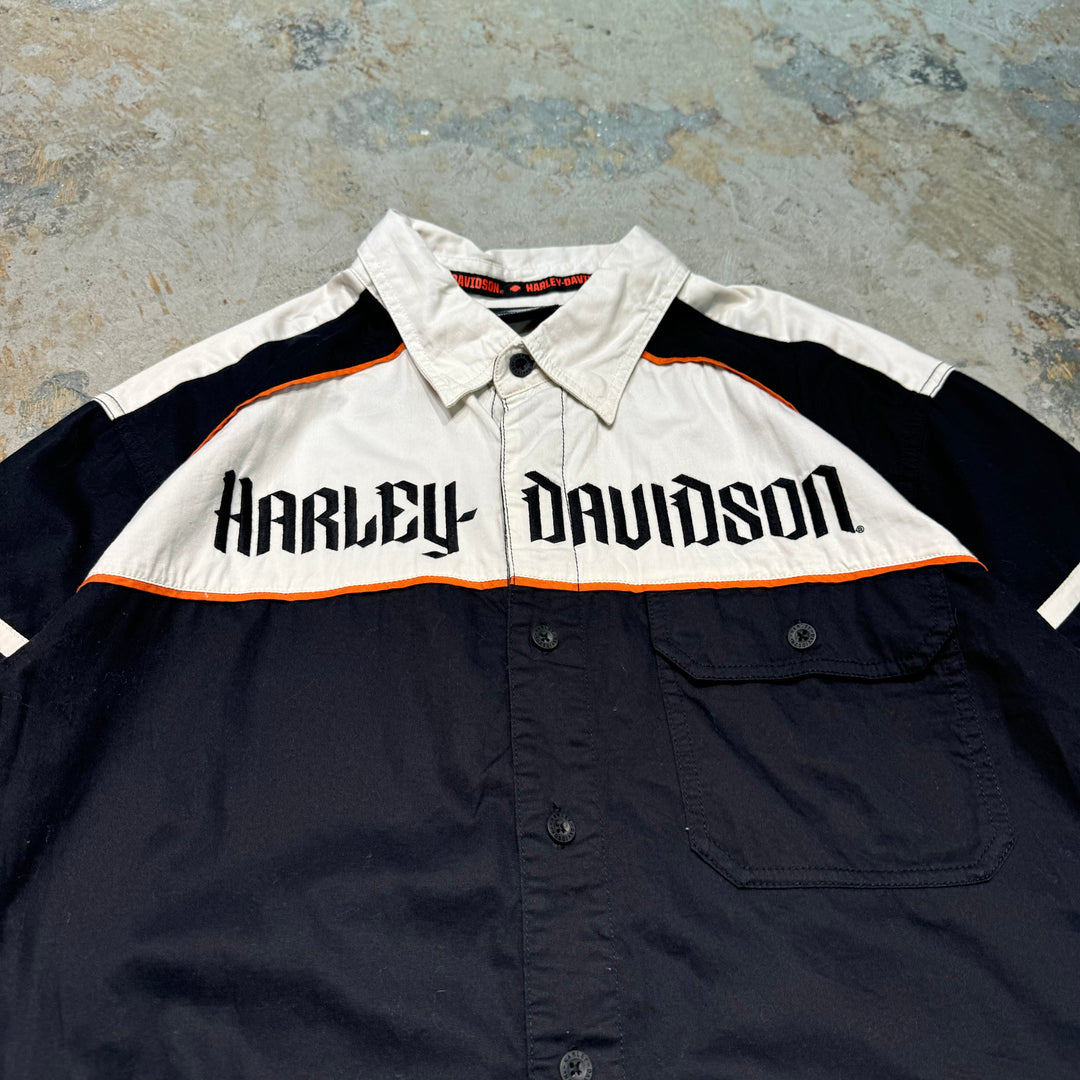 古着 Harley-Davldson/ ハーレーダビットソン/ ボタンダウン半袖シャツ/ サイズXL