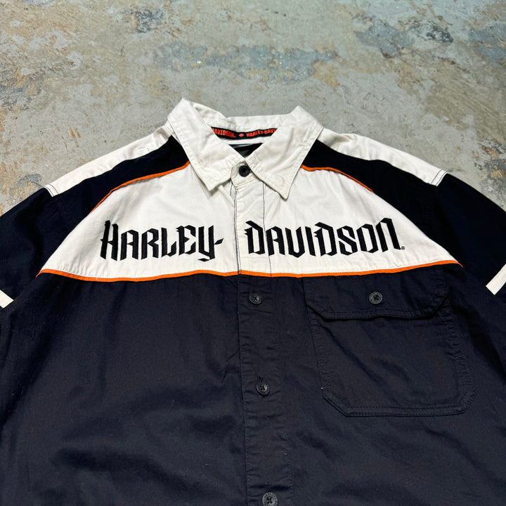古着 Harley-Davldson/ ハーレーダビットソン/ ボタンダウン半袖シャツ/ サイズXL