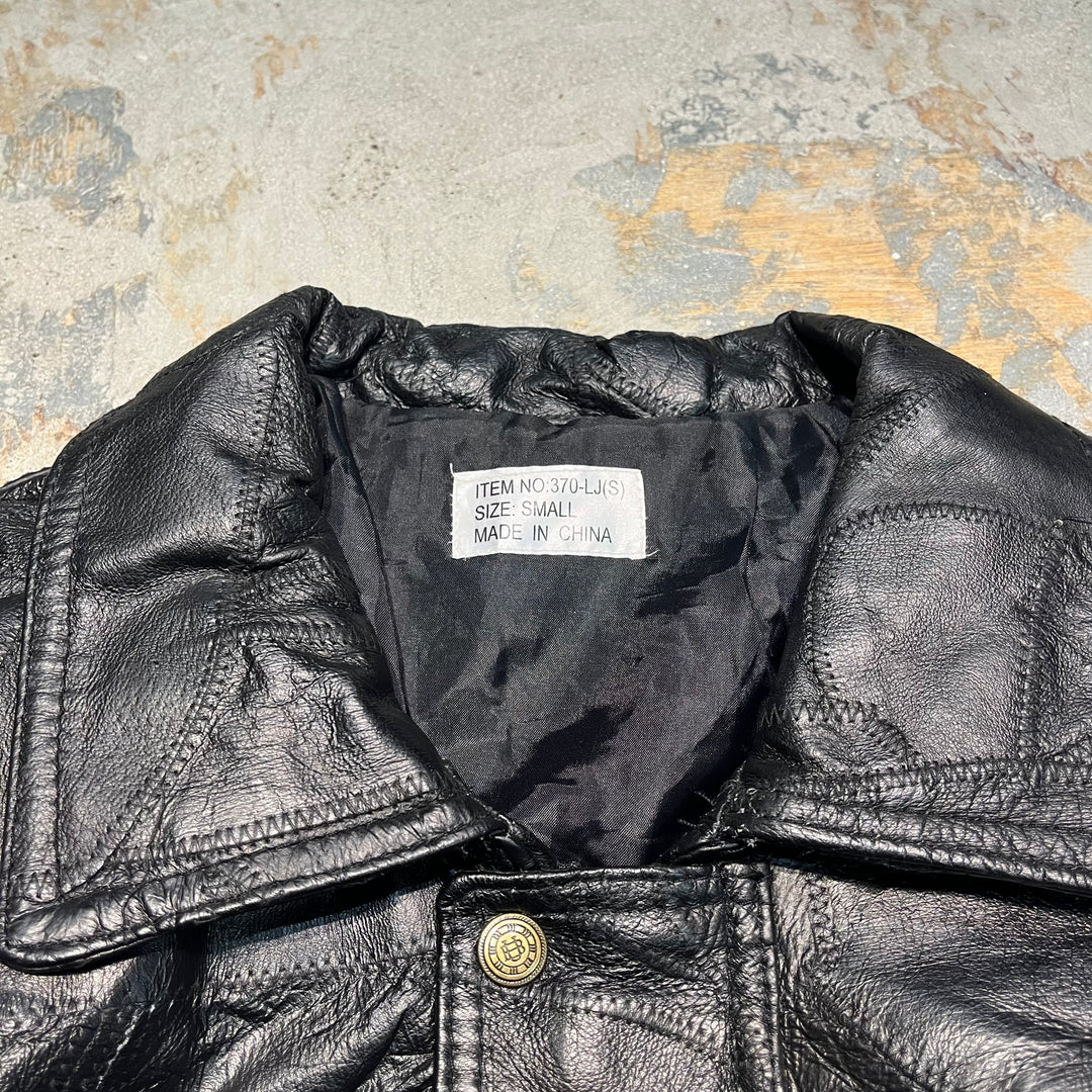 #3311 古着/Leather jacket/ジップアップレザージャケット/サイズS