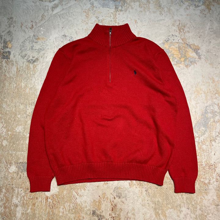 #3351 古着 Polo Ralph Lauren/ポロラルフローレン / Half Zip Cotton Knit Sweater/ハーフジップ コットンニット セーター / サイズXXL