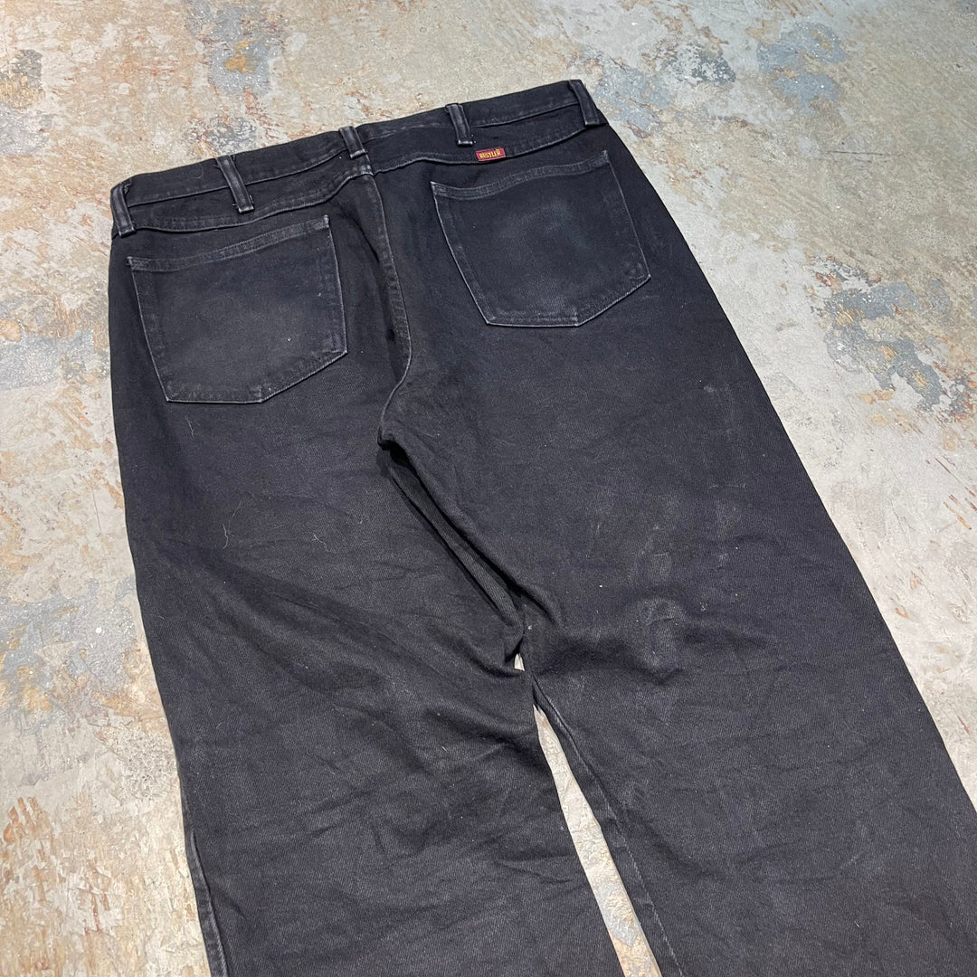 #4269 古着 RUSTLER/ラスラー/Black Denim Pants/ブラックデニムパンツ/サイズ36×30