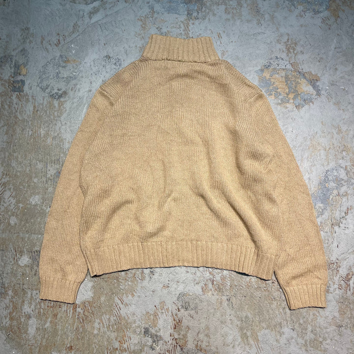 #3349 古着 Polo Ralph Lauren/ポロラルフローレン / Half Zip Cotton Knit Sweater/ハーフジップ コットンニット セーター / サイズXXL