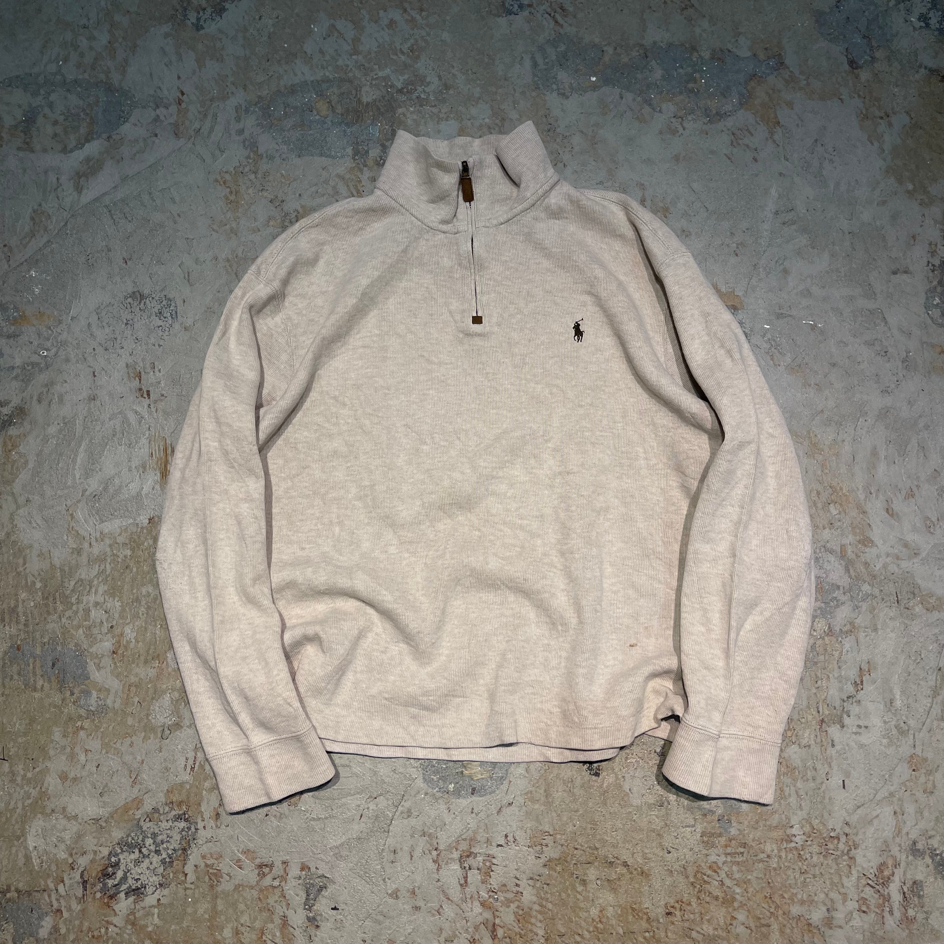 【未使用】ポロバイラルフローレンウール100%ハーフジップセーターXLサイズ 未使用】ポロバイラルフローレン ウール100%ハーフジップセーターL