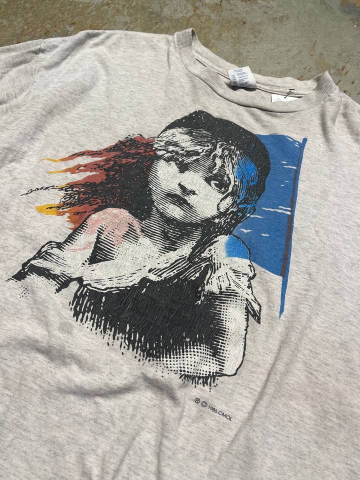 #MA109 古着 USA製 86s Les Miserables/レミゼラブル/ヴィンテージ シングルステッチ Tシャツ/サイズXL