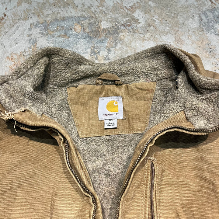 #3420 古着 Carhartt/カーハート/Muskegon Jacket/ダック地　裏フリースジャケット/サイズ2XL