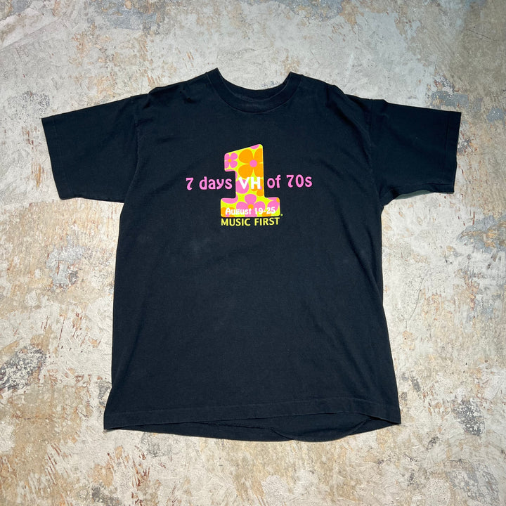 古着 USA製 90's フルーツオブザルーム / 7 days vh of 70s / MUSIC FIRST / HAVE A NICE WEEK / ヴィンテージ シングルステッチ プリントTシャツ/サイズXL