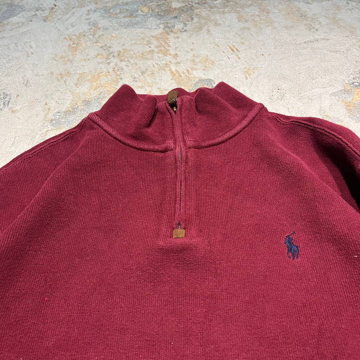 #3894 古着 POLO by Ralph Lauren/ポロバイラルフローレン/Cotton Knit Half Zip Sweaterコットンニットハーフジップ/サイズM