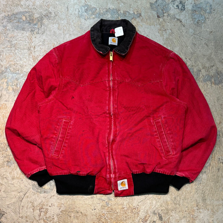 중고 의류 Carhartt/ Santa Fe 재킷/ 오리 직물/ 퀼트 라이닝/ 코듀로이 칼라/ 크기에 해당