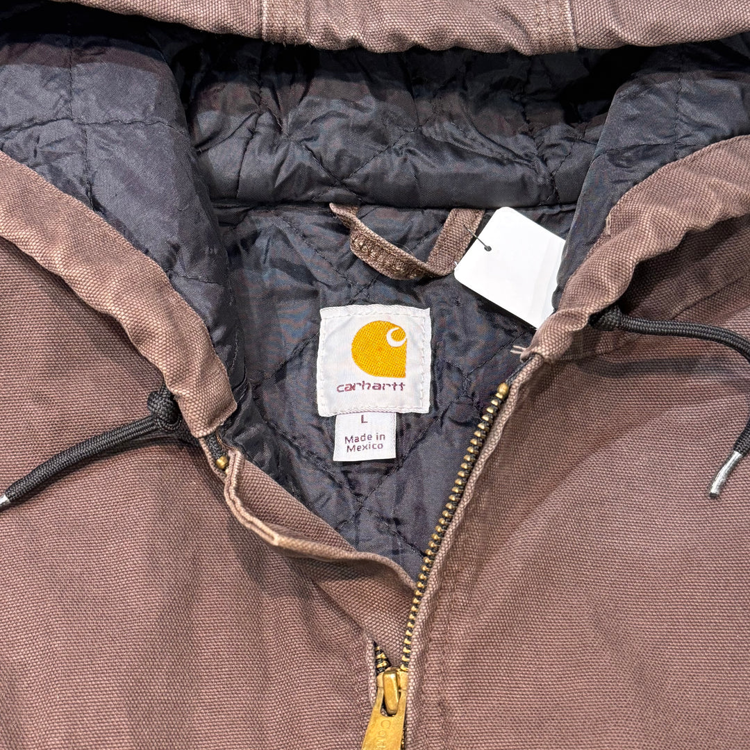 중고 의류 Carhartt/ Carhartt/ 후드 오리 재킷/ 오리 직물/ 퀼트 안감/ 크기 L