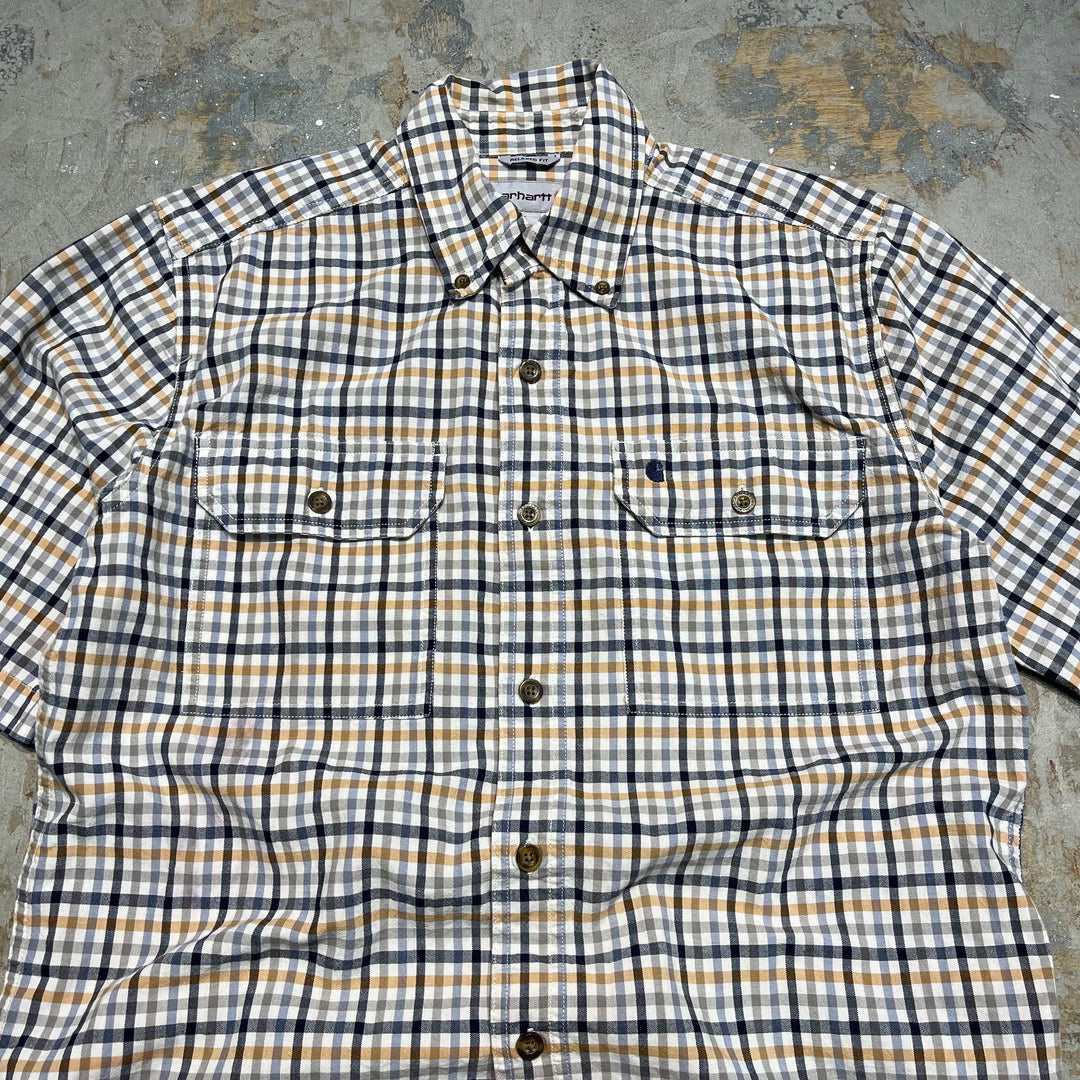 #4543 古着 Carhartt/カーハート/s/s  Button down Shirts/半袖ボタンダウンシャツ/チェック柄/サイズS