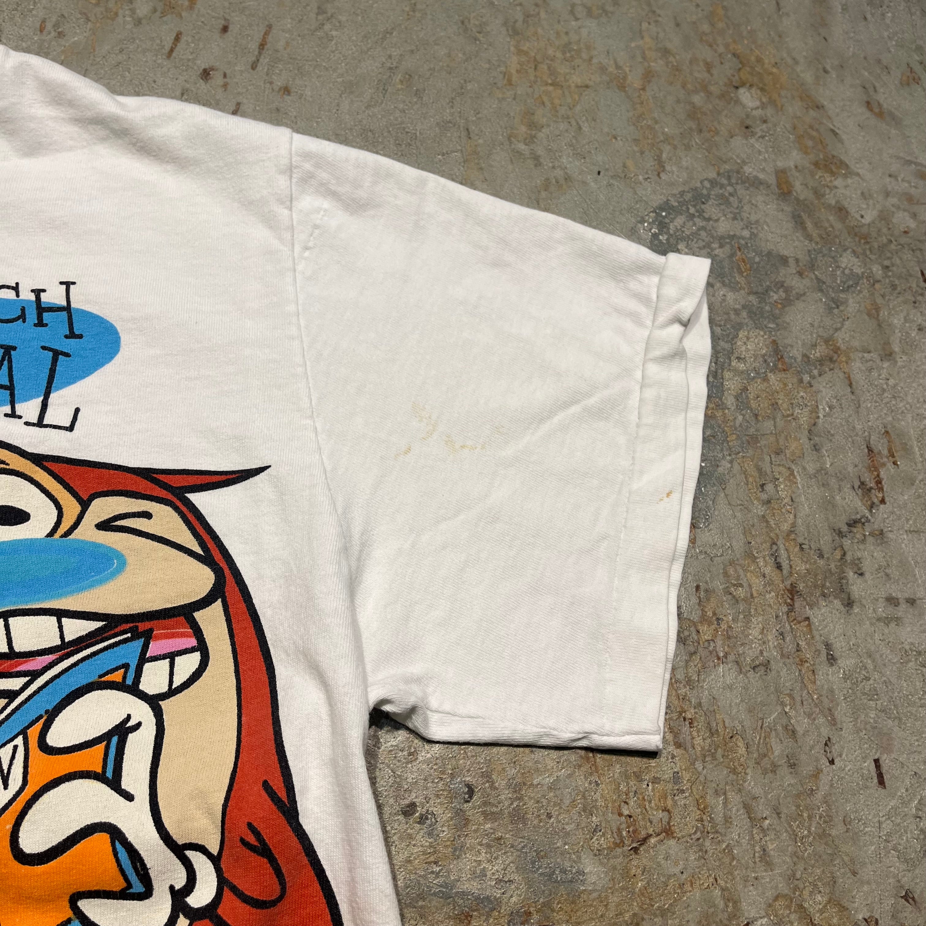 古着/90s USA製 MTV/Ren&Stimpy /レンとスティンピー/キャラクター/ヴィンテージ シングルステッチ Tシャツ/サイズM – 古着屋  MUJIN