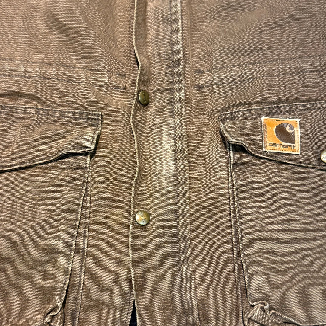 중고 의류 Carhartt/ Choa 코트/ 오리 직물/ 코듀로이 칼라/ 안감 담요/ 크기 3xl에 해당합니다.