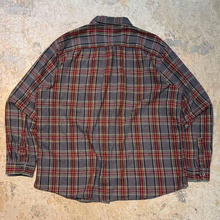 旧衣服l.l.bean / elbean /纽扣长袖衬衫/格子图案/尺寸XL
