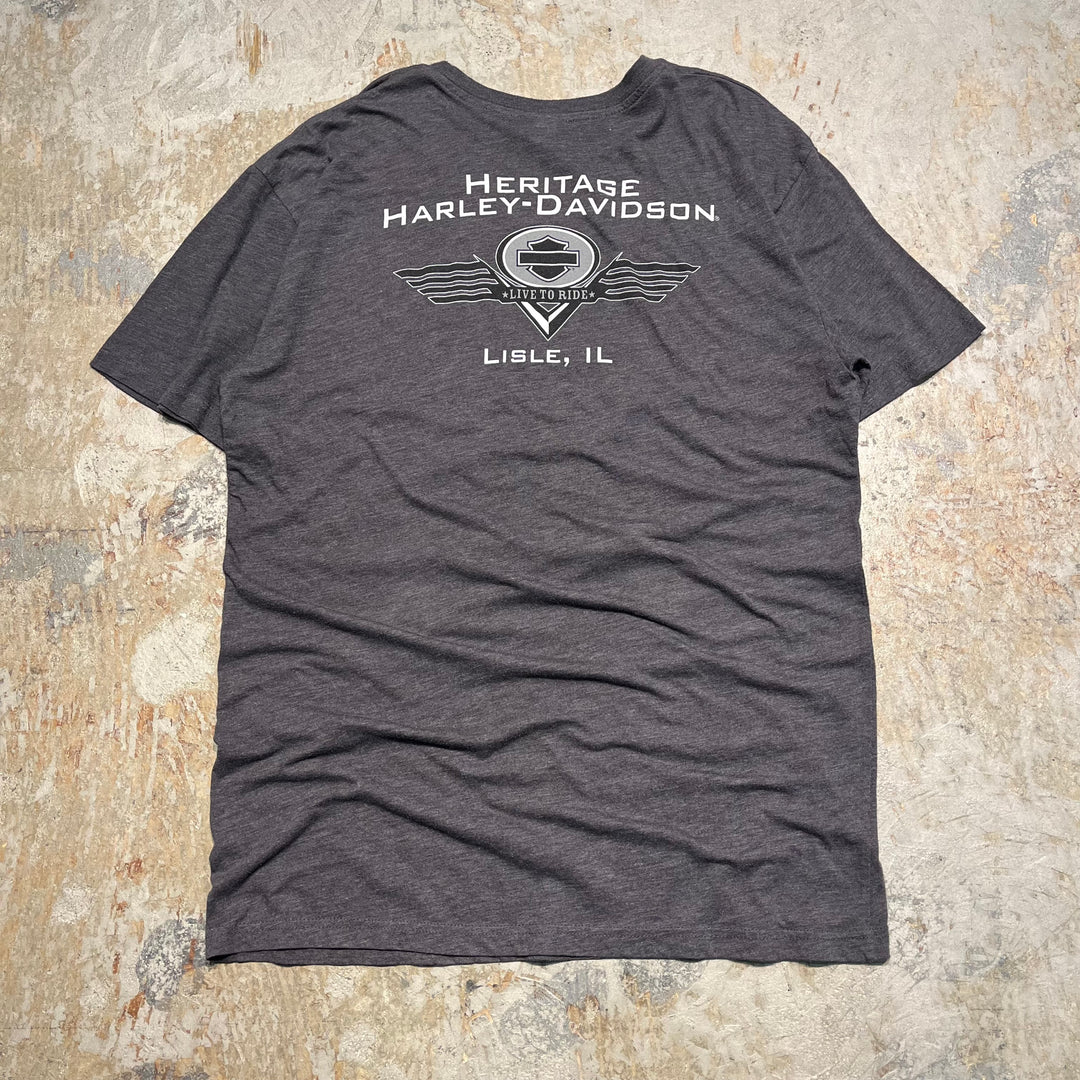 #4685 古着 HARLEY-DAVIDSON/ハーレーダビッドソン/short sleeve print t-shirt Tee/半袖プリントTシャツ/サイズL