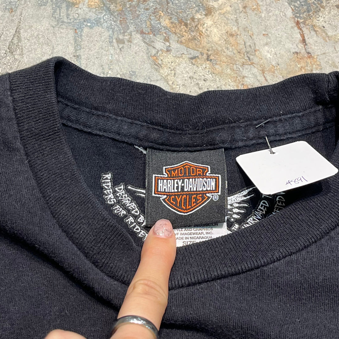 古着 Harley-Davidson/ハーレー ダビッドソン/ニューヘブン/インディアナ州/プリントTシャツ サイズXL相当