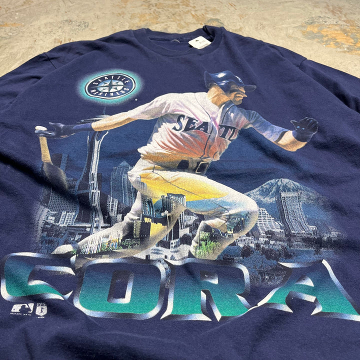 #4567 古着 unknow SEATTLE MARINERS/シアトル マリナーズ/short sleeve print t-shirt Tee/半袖プリントTシャツ/シングルステッチ/サイズXL相当