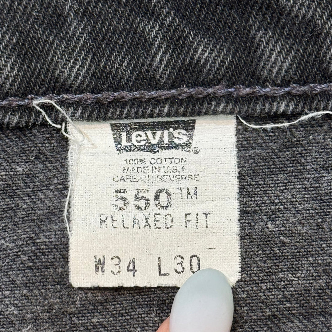 二手衣USA制98's Levi's /李维斯/黑色牛仔裤/ 550/实际尺寸32×29