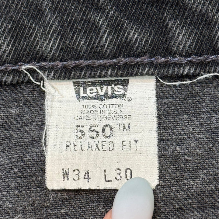二手衣USA制98's Levi's /李维斯/黑色牛仔裤/ 550/实际尺寸32×29