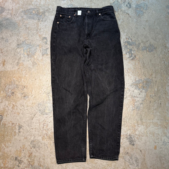 미국에서 만든 중고 의류 95의 Levi 's / Levi's / Black Denim 바지 / 550 / 실제 크기 33 x 31