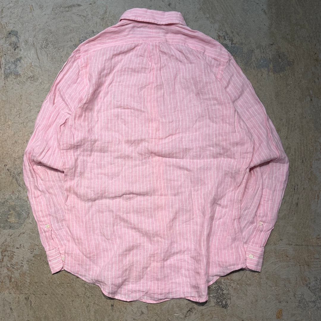 古着 90's POLO by Ralph Lauren/ ラルフ ローレン/ ボタンダウン長袖シャツ/ ストライプ柄/ サイズM