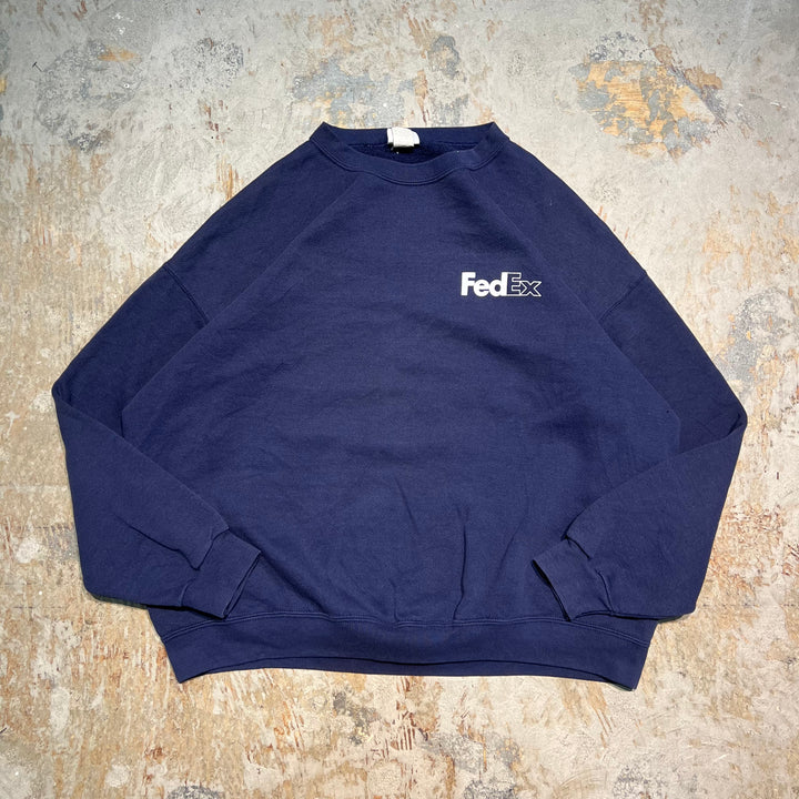 #1981 古着 Unknow/Crewneck Sweatshirts/クルーネックスウェット/FedEx/企業ロゴ/サイズXL