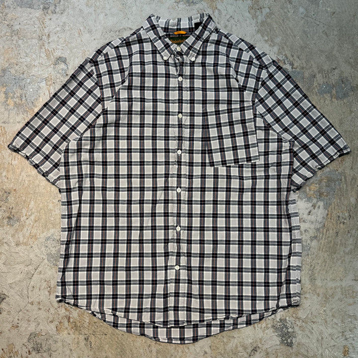 古着 Timberland/ ティンバーランド/ ボタンダウン半袖シャツ/ チェック柄/ サイズXL