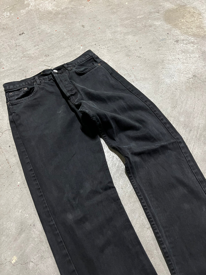 #MA22 98's 古着 Levi's/リーバイス/Black Denim Pants/ブラックデニムパンツ/Overdye/オーバーダイ/501/MADE IN USA/実寸サイズ30×32