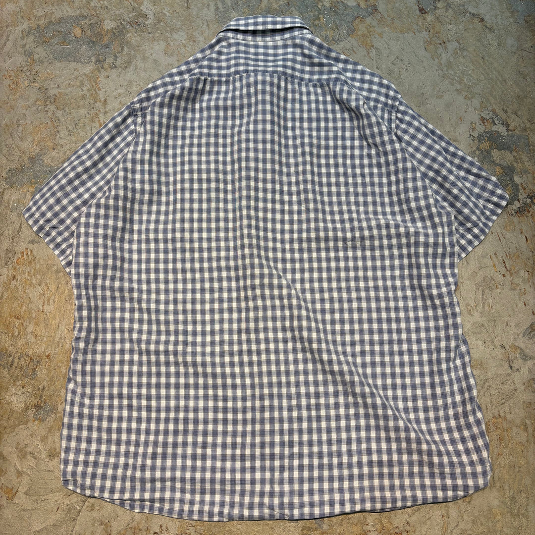 古着 LACOSTE/ ラコステ/ ボタンダウン半袖シャツ/ チェック柄/ サイズXXL