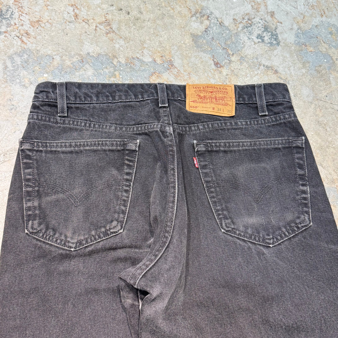 二手衣USA制98's Levi's /李维斯/黑色牛仔裤/ 550/实际尺寸32×29