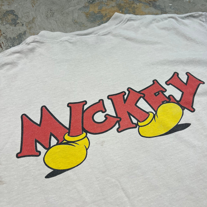 古着 USA製 90's DISNEY/ディズニー / ミッキーマウス / ヴィンテージ シングルステッチ キャラクターTシャツ/サイズXL相当