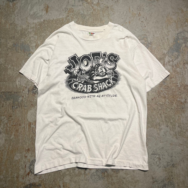 古着 90's フルーツオブザルーム/JOES CRAB SHACK/ヴィンテージ シングルステッチ プリント Tシャツ/サイズL