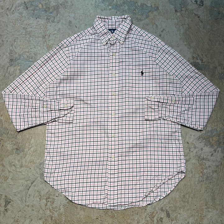 古着 POLO by Ralph Lauren/ ラルフ ローレン/ ボタンダウン長袖シャツ/ チェック柄/ サイズM