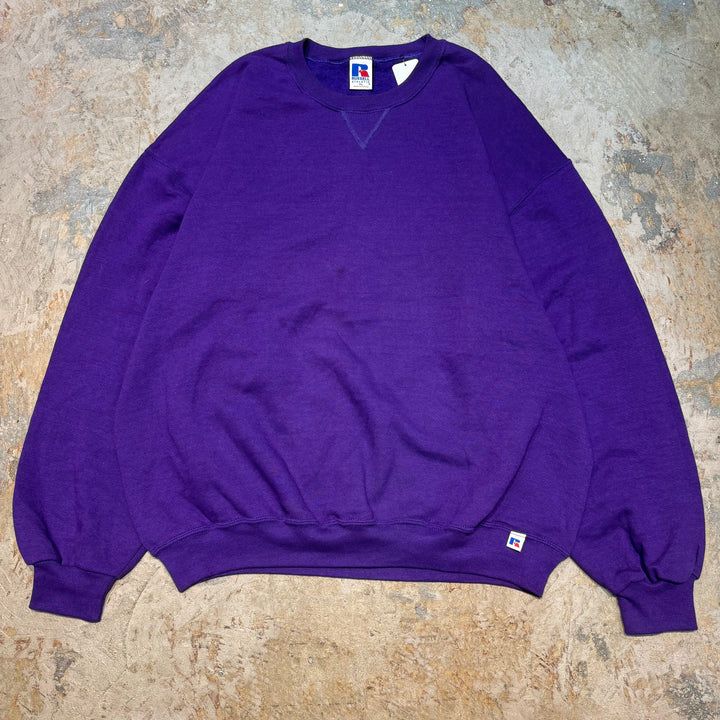 古着 90's~ RUSSELLATHLETIC/ ラッセル アスレチック/ クルーネックブランクスウェット/ 無地/ Vガゼット/ サイズXL