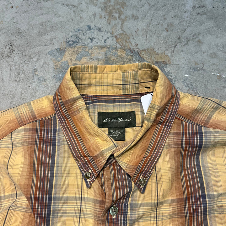 古着 Eddie Bauer/エディー･バウアー/ ボタンダウン長袖シャツ/ チェック柄/ サイズL