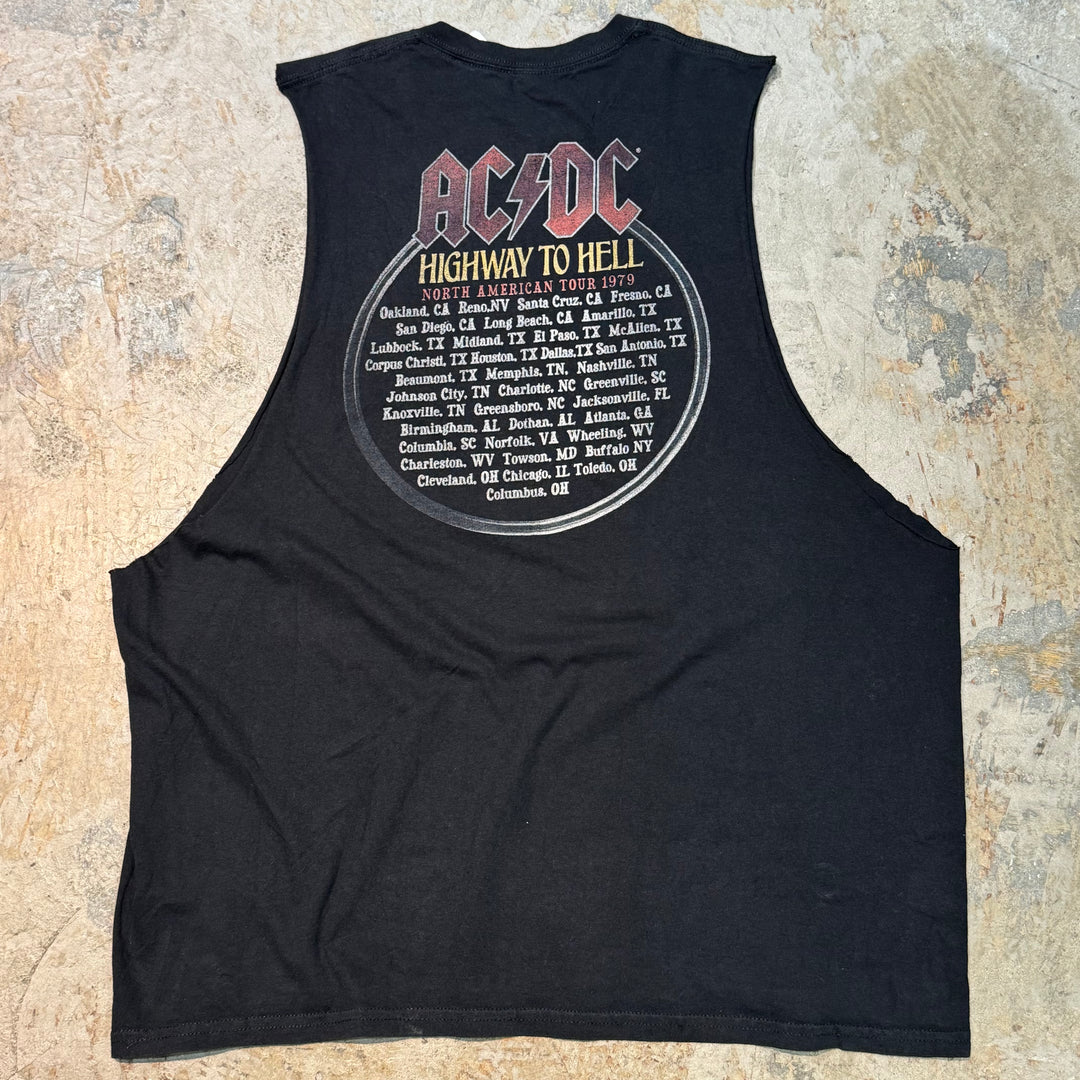 古着 AC/DC/エーシーディーシー/バンドTシャツ/ ノースリーブ/ サイズXXL相当