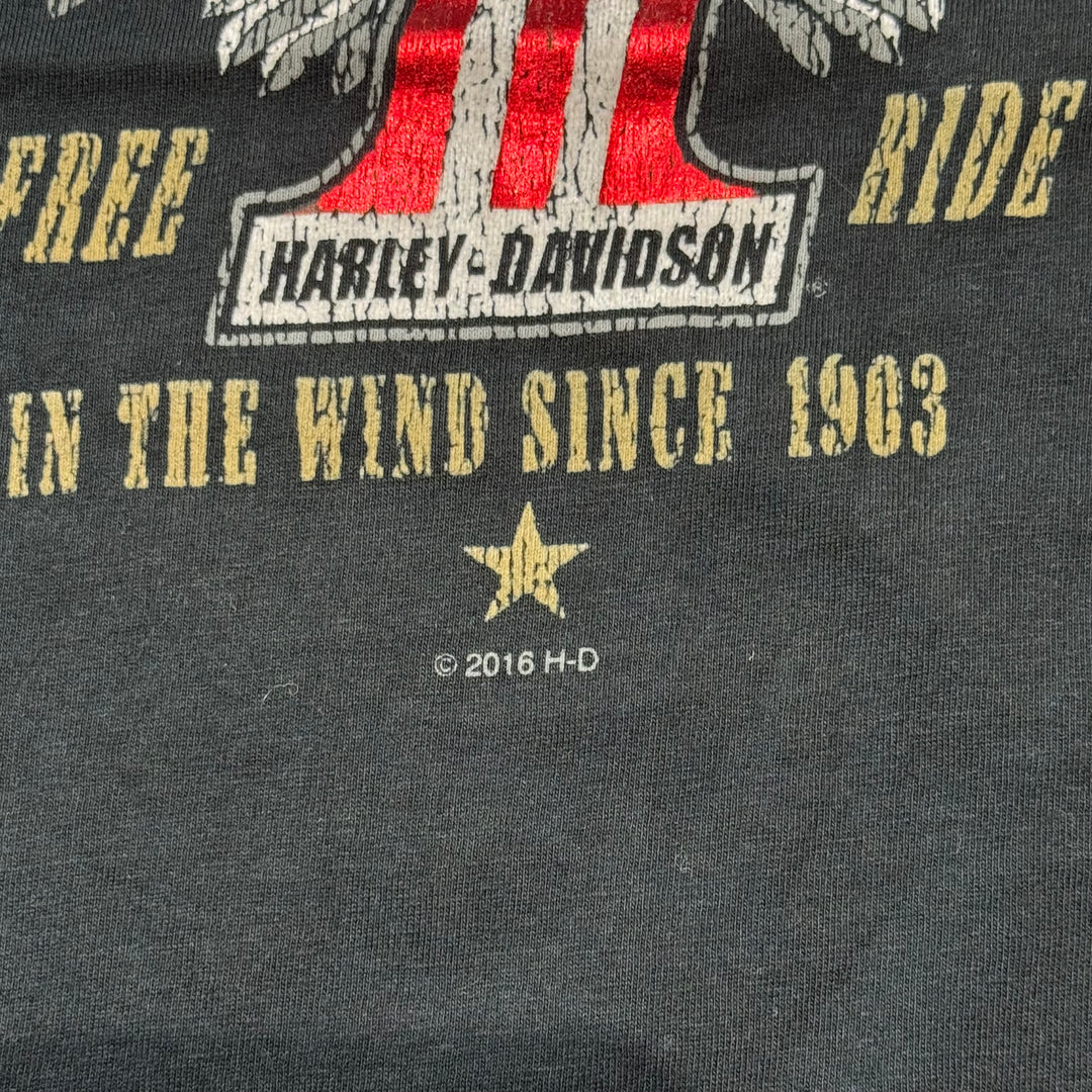 古着 Harley-Davidson ハーレーダビッドソン プリントTシャツ レディース Y2K Vネック サイズXL