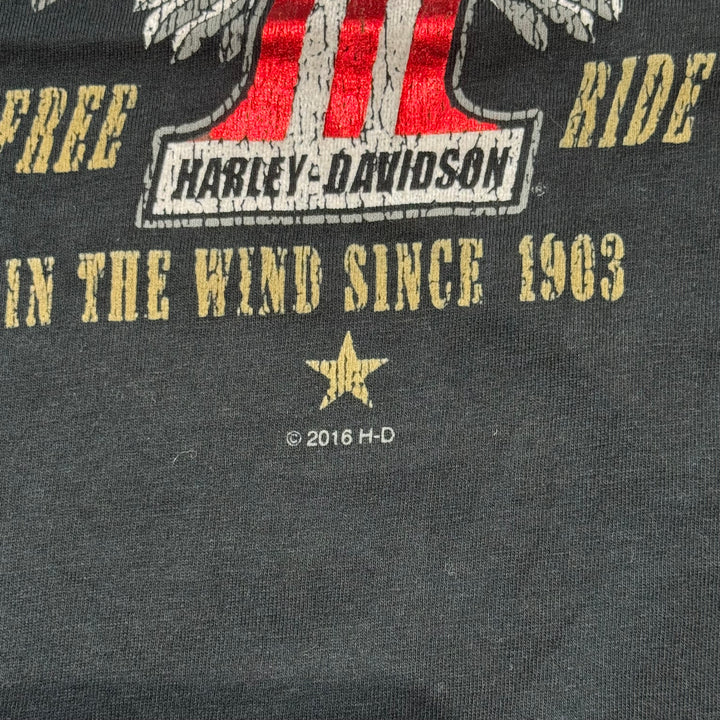 古着 Harley-Davidson ハーレーダビッドソン プリントTシャツ レディース Y2K Vネック サイズXL