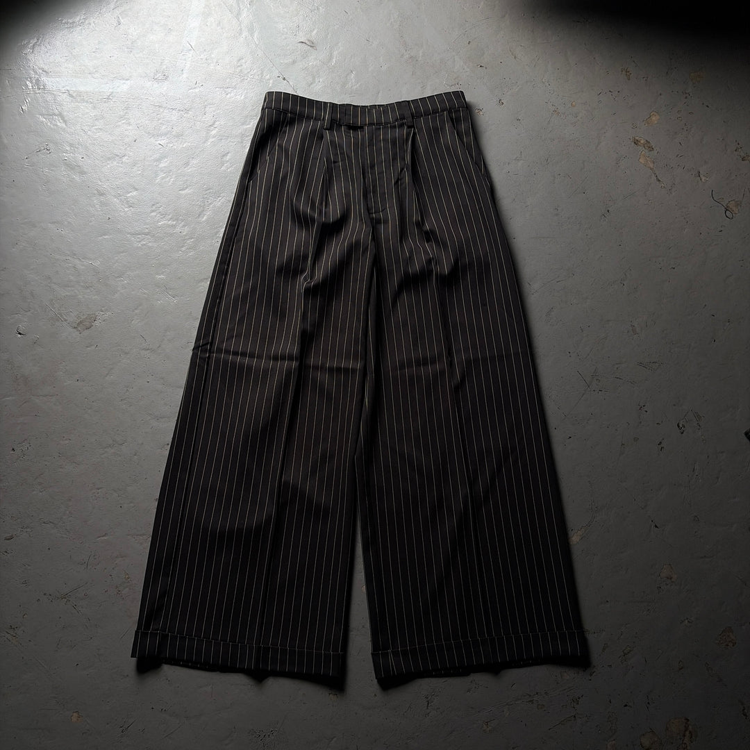 バギーロールアップワイドパンツ（ストライプ）
