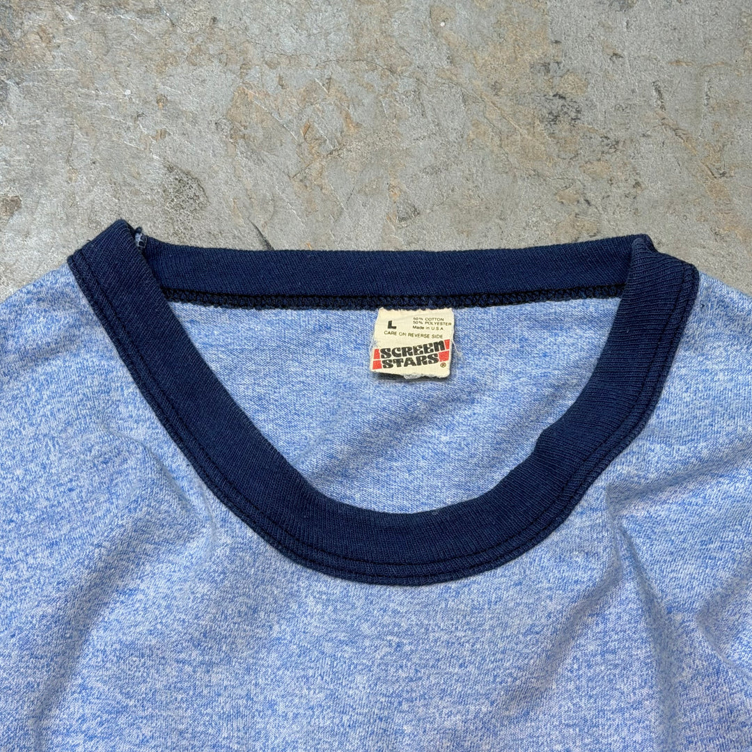 古着 USA製  80's~ SCREEN STARS/ スクリーン スターズ/ シングルステッチ/ プリントTシャツ/ サイズL