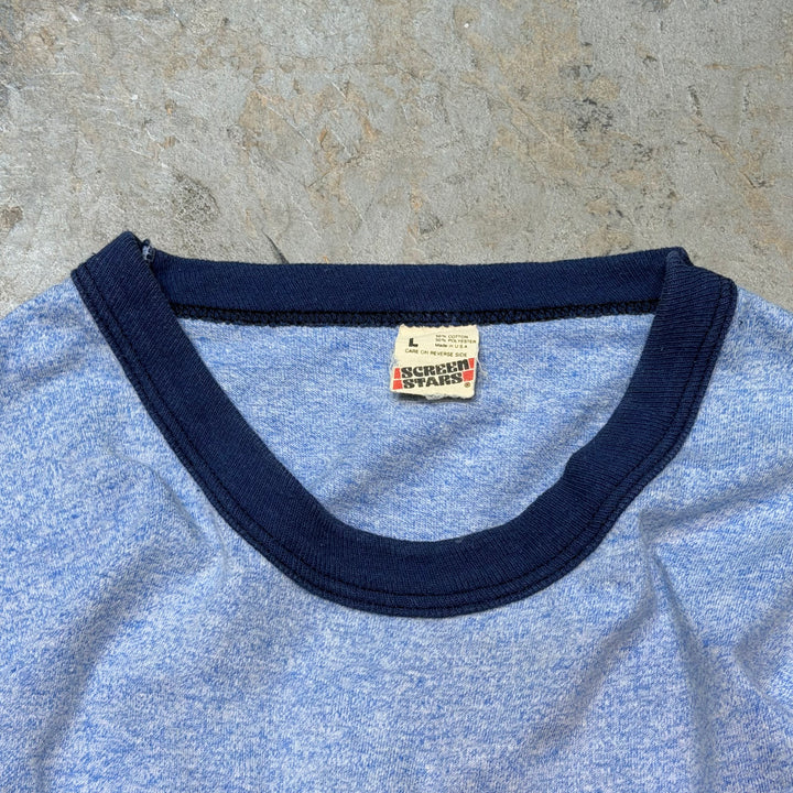古着 USA製  80's~ SCREEN STARS/ スクリーン スターズ/ シングルステッチ/ プリントTシャツ/ サイズL