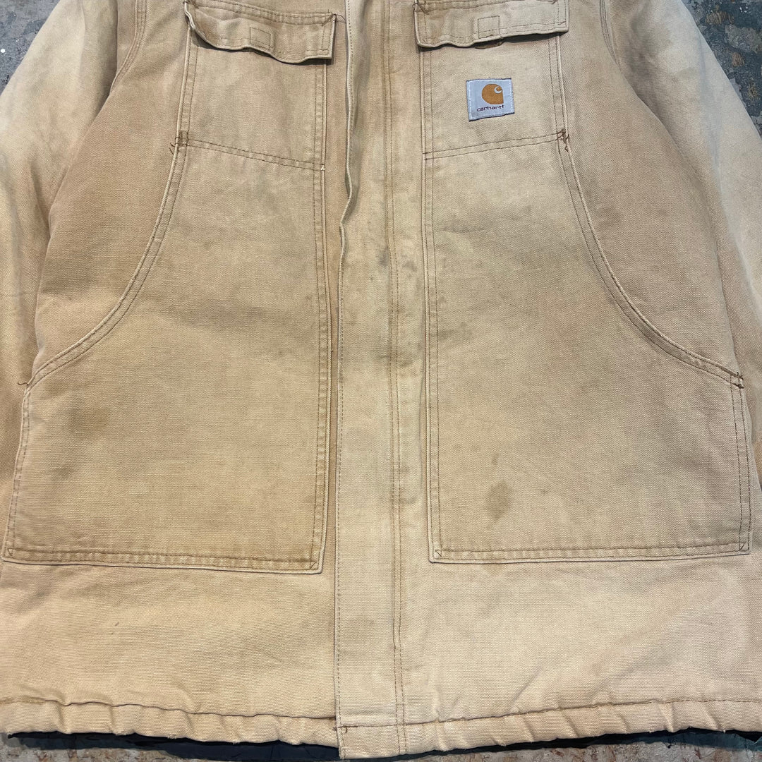 古着 80's Carhartt/ カーハート/ トラディショナルコート/ 襟コーデュロイ/ 裏地キルティング/ サイズXL相当