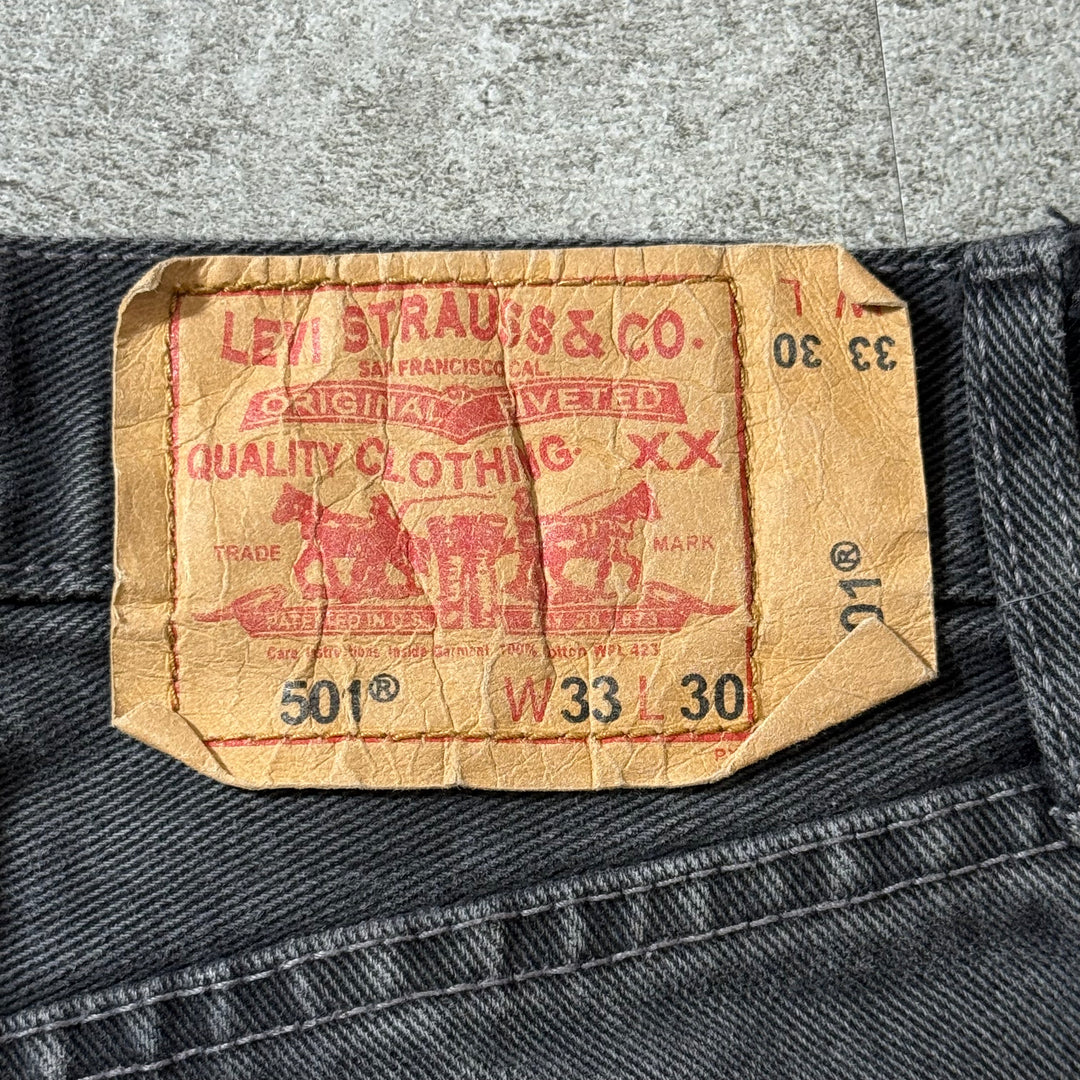 古着 Levi's/ リーバイス/ ブラックデニムパンツ/ 501/ 実寸サイズ32×28